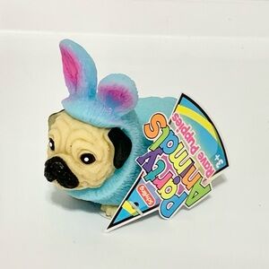 Schylling Squishy Easter Pug Party Animals Dog in Removable Bunny Costume NEW